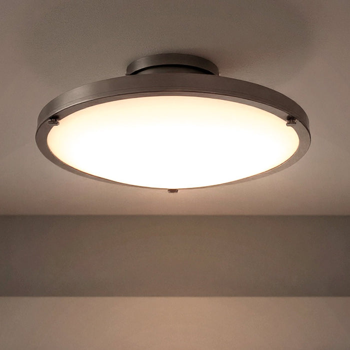 UQL6415 Industrial Indoor Ceiling Light, 5.00''H x 15.75''W x 15.75''Dep, Brushed Nickel Finish, Lacey Collection