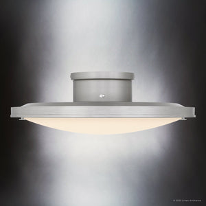 Urban Ambiance - Ceiling Light - UQL6415 Industrial Indoor Ceiling Light, 5.00''H x 15.75''W x 15.75''Dep, Brushed Nickel Finish, Lacey Collection - 