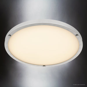 Urban Ambiance - Ceiling Light - UQL6415 Industrial Indoor Ceiling Light, 5.00''H x 15.75''W x 15.75''Dep, Brushed Nickel Finish, Lacey Collection - 