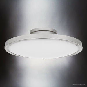 Urban Ambiance - Ceiling Light - UQL6415 Industrial Indoor Ceiling Light, 5.00''H x 15.75''W x 15.75''Dep, Brushed Nickel Finish, Lacey Collection - 