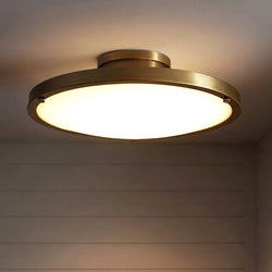 Urban Ambiance - Ceiling Light - UQL6416 Industrial Indoor Ceiling Light, 5.00''H x 15.75''W x 15.75''Dep, Brushed Gold Finish, Lacey Collection - 