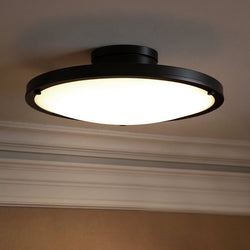 Urban Ambiance - Ceiling Light - UQL6417 Industrial Indoor Ceiling Light, 5.00''H x 15.75''W x 15.75''Dep, Matte Black Finish, Lacey Collection - 