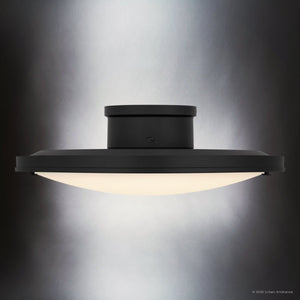 Urban Ambiance - Ceiling Light - UQL6417 Industrial Indoor Ceiling Light, 5.00''H x 15.75''W x 15.75''Dep, Matte Black Finish, Lacey Collection - 