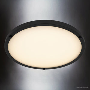 Urban Ambiance - Ceiling Light - UQL6417 Industrial Indoor Ceiling Light, 5.00''H x 15.75''W x 15.75''Dep, Matte Black Finish, Lacey Collection - 