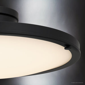 Urban Ambiance - Ceiling Light - UQL6417 Industrial Indoor Ceiling Light, 5.00''H x 15.75''W x 15.75''Dep, Matte Black Finish, Lacey Collection - 