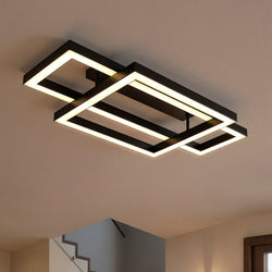 Urban Ambiance - Ceiling Light - UQL6418 Transitional Indoor Ceiling Light, 5.75''H x 36.00''W x 20.00''Dep, Matte Black Finish, Lacey Collection - 