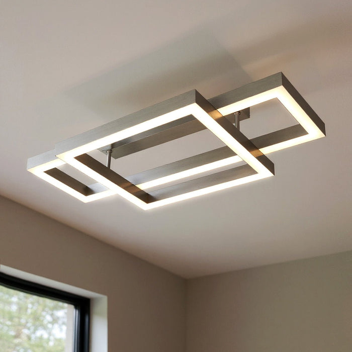 UQL6419 Transitional Indoor Ceiling Light, 5.75''H x 36.00''W x 20.00''Dep, Painted Brushed Nickel Finish, Lacey Collection