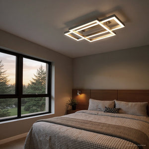 Urban Ambiance - Ceiling Light - UQL6419 Transitional Indoor Ceiling Light, 5.75''H x 36.00''W x 20.00''Dep, Painted Brushed Nickel Finish, Lacey Collection - 