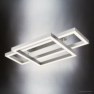 Urban Ambiance - Ceiling Light - UQL6419 Transitional Indoor Ceiling Light, 5.75''H x 36.00''W x 20.00''Dep, Painted Brushed Nickel Finish, Lacey Collection - 