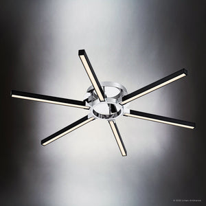 Urban Ambiance - Ceiling Light - UQL6420 Transitional Indoor Ceiling Light, 4.00''H x 36.00''W x 36.00''Dep, Polished Chrome Finish, Lacey Collection - 