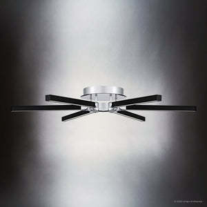 Urban Ambiance - Ceiling Light - UQL6420 Transitional Indoor Ceiling Light, 4.00''H x 36.00''W x 36.00''Dep, Polished Chrome Finish, Lacey Collection - 