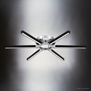 Urban Ambiance - Ceiling Light - UQL6420 Transitional Indoor Ceiling Light, 4.00''H x 36.00''W x 36.00''Dep, Polished Chrome Finish, Lacey Collection - 