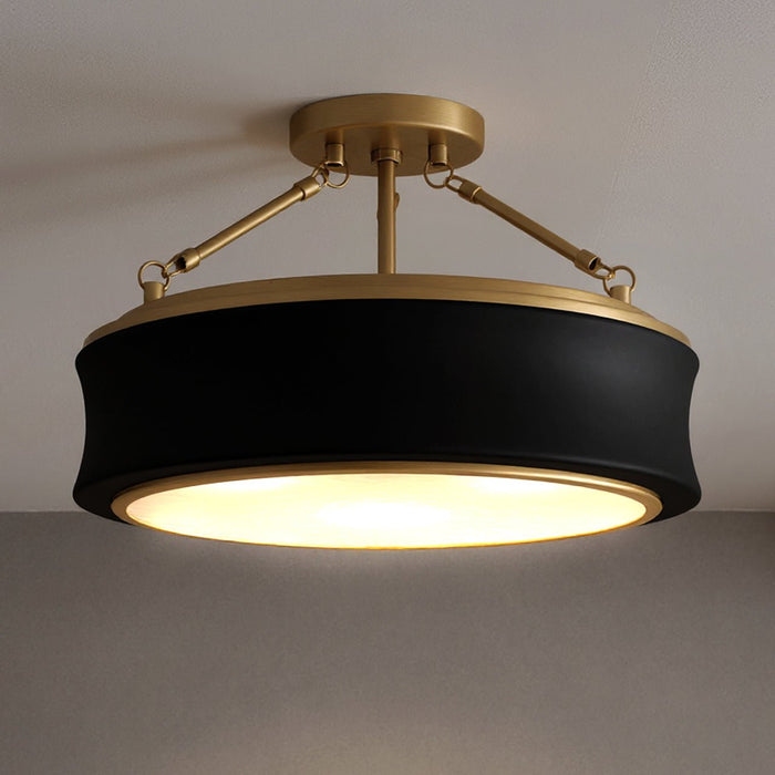 UQL6422 Cosmopolitan Indoor Ceiling Light, 10.00''H x 16.00''W x 16.00''Dep, Matte Black Finish, Lacey Collection