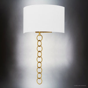 Urban Ambiance - Wall Sconce - UQL6424 Traditional Indoor Wall Sconce, 22.75''H x 13.00''W x 6.00''Dep, Brushed Gold Finish, Lacey Collection - 