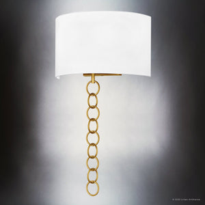 Urban Ambiance - Wall Sconce - UQL6424 Traditional Indoor Wall Sconce, 22.75''H x 13.00''W x 6.00''Dep, Brushed Gold Finish, Lacey Collection - 