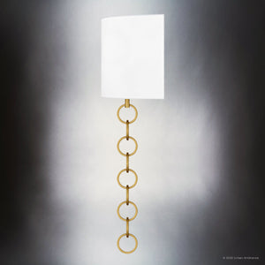 Urban Ambiance - Wall Sconce - UQL6424 Traditional Indoor Wall Sconce, 22.75''H x 13.00''W x 6.00''Dep, Brushed Gold Finish, Lacey Collection - 