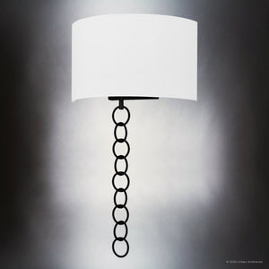 Urban Ambiance - Wall Sconce - UQL6425 Traditional Indoor Wall Sconce, 22.75''H x 13.00''W x 6.00''Dep, Matte Black Finish, Lacey Collection - 