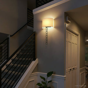 Urban Ambiance - Wall Sconce - UQL6425 Traditional Indoor Wall Sconce, 22.75''H x 13.00''W x 6.00''Dep, Matte Black Finish, Lacey Collection - 