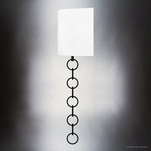 Urban Ambiance - Wall Sconce - UQL6425 Traditional Indoor Wall Sconce, 22.75''H x 13.00''W x 6.00''Dep, Matte Black Finish, Lacey Collection - 