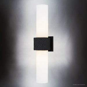 Urban Ambiance - Wall Sconce - UQL6427 Minimalist Indoor Wall Sconce, 24.00''H x 5.00''W x 5.50''Dep, Matte Black Finish, Lacey Collection - 