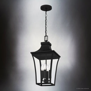 Urban Ambiance - Pendant - UQL6430 Classic Indoor Pendant, 21.00''H x 10.00''W x 10.00''Dep, Earth Black Finish, Biloxi Collection - 
