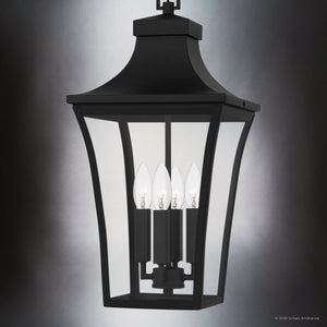 Urban Ambiance - Pendant - UQL6430 Classic Indoor Pendant, 21.00''H x 10.00''W x 10.00''Dep, Earth Black Finish, Biloxi Collection - 