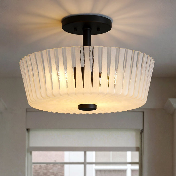 UQL6441 Transitional Indoor Ceiling Light, 10.50''H x 16.00''W x 16.00''Dep, Matte Black Finish, Wylie Collection