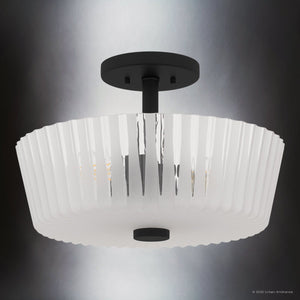 Urban Ambiance - Ceiling Light - UQL6441 Transitional Indoor Ceiling Light, 10.50''H x 16.00''W x 16.00''Dep, Matte Black Finish, Wylie Collection - 