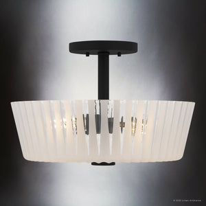 Urban Ambiance - Ceiling Light - UQL6441 Transitional Indoor Ceiling Light, 10.50''H x 16.00''W x 16.00''Dep, Matte Black Finish, Wylie Collection - 