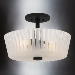 Urban Ambiance - Ceiling Light - UQL6441 Transitional Indoor Ceiling Light, 10.50''H x 16.00''W x 16.00''Dep, Matte Black Finish, Wylie Collection - 