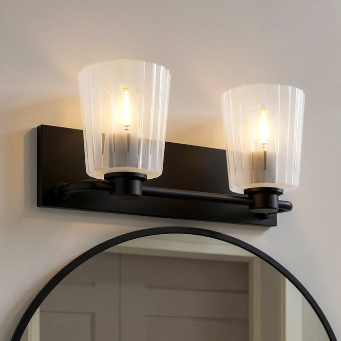UQL6442 Transitional Indoor Bath Light, 7.25''H x 16.00''W x 6.75''Dep, Matte Black Finish, Wylie Collection