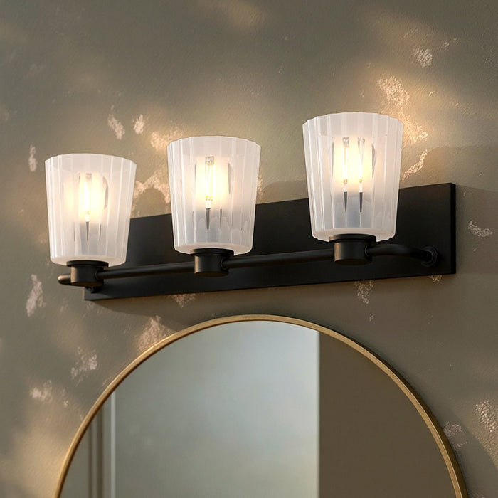 UQL6443 Transitional Indoor Bath Light, 7.25''H x 24.00''W x 6.75''Dep, Matte Black Finish, Wylie Collection