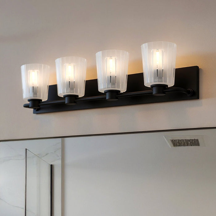 UQL6444 Transitional Indoor Bath Light, 7.25''H x 32.00''W x 6.75''Dep, Matte Black Finish, Wylie Collection