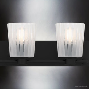 Urban Ambiance - Bath Light - UQL6444 Transitional Indoor Bath Light, 7.25''H x 32.00''W x 6.75''Dep, Matte Black Finish, Wylie Collection - 