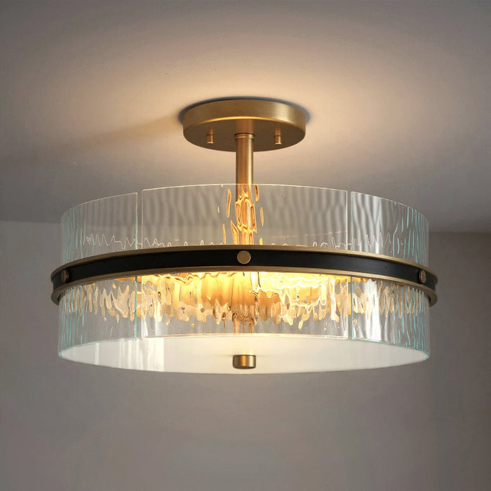UQL6450 Mediterranean Indoor Ceiling Light, 10.75''H x 16.00''W x 16.00''Dep, Matte Black Finish, Pittsfield Collection