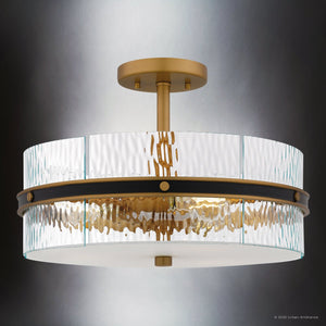 Urban Ambiance - Ceiling Light - UQL6450 Mediterranean Indoor Ceiling Light, 10.75''H x 16.00''W x 16.00''Dep, Matte Black Finish, Pittsfield Collection - 