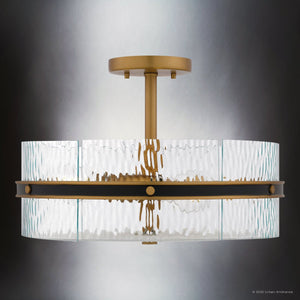 Urban Ambiance - Ceiling Light - UQL6450 Mediterranean Indoor Ceiling Light, 10.75''H x 16.00''W x 16.00''Dep, Matte Black Finish, Pittsfield Collection - 