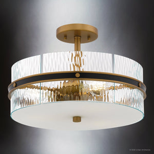 Urban Ambiance - Ceiling Light - UQL6450 Mediterranean Indoor Ceiling Light, 10.75''H x 16.00''W x 16.00''Dep, Matte Black Finish, Pittsfield Collection - 
