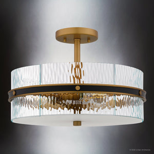 Urban Ambiance - Ceiling Light - UQL6450 Mediterranean Indoor Ceiling Light, 10.75''H x 16.00''W x 16.00''Dep, Matte Black Finish, Pittsfield Collection - 