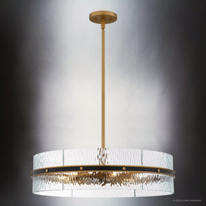 Urban Ambiance - Pendant - UQL6451 Mediterranean Indoor Pendant, 6.00''H x 24.00''W x 24.00''Dep, Matte Black Finish, Pittsfield Collection - 