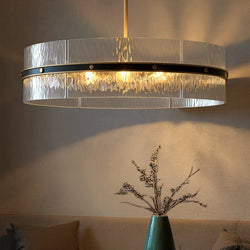 Urban Ambiance - Pendant - UQL6451 Mediterranean Indoor Pendant, 6.00''H x 24.00''W x 24.00''Dep, Matte Black Finish, Pittsfield Collection - 