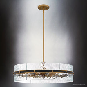 Urban Ambiance - Pendant - UQL6451 Mediterranean Indoor Pendant, 6.00''H x 24.00''W x 24.00''Dep, Matte Black Finish, Pittsfield Collection - 