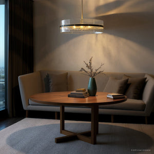 Urban Ambiance - Pendant - UQL6451 Mediterranean Indoor Pendant, 6.00''H x 24.00''W x 24.00''Dep, Matte Black Finish, Pittsfield Collection - 