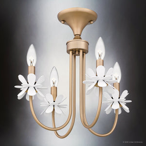 Urban Ambiance - Ceiling Light - UQL6460 Glam Indoor Ceiling Light, 15.50''H x 16.00''W x 16.00''Dep, Bronze Gold Finish, Lombard Collection - 