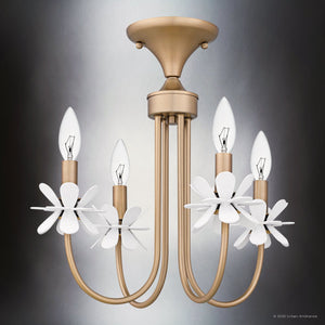 Urban Ambiance - Ceiling Light - UQL6460 Glam Indoor Ceiling Light, 15.50''H x 16.00''W x 16.00''Dep, Bronze Gold Finish, Lombard Collection - 