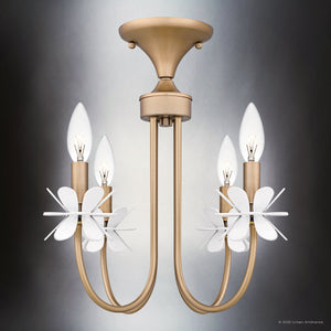 Urban Ambiance - Ceiling Light - UQL6460 Glam Indoor Ceiling Light, 15.50''H x 16.00''W x 16.00''Dep, Bronze Gold Finish, Lombard Collection - 