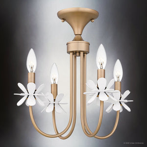 Urban Ambiance - Ceiling Light - UQL6460 Glam Indoor Ceiling Light, 15.50''H x 16.00''W x 16.00''Dep, Bronze Gold Finish, Lombard Collection - 