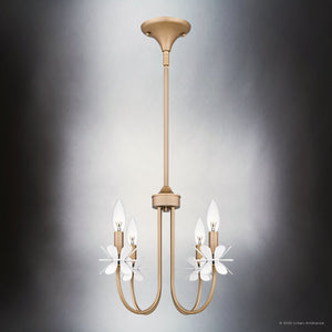 Urban Ambiance - Chandelier - UQL6461 Glam Indoor Chandelier, 12.75''H x 16.00''W x 16.00''Dep, Bronze Gold Finish, Lombard Collection - 