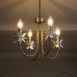 Urban Ambiance - Chandelier - UQL6461 Glam Indoor Chandelier, 12.75''H x 16.00''W x 16.00''Dep, Bronze Gold Finish, Lombard Collection - 
