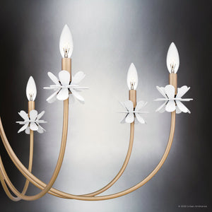 Urban Ambiance - Chandelier - UQL6463 Glam Indoor Chandelier, 27.50''H x 42.00''W x 42.00''Dep, Bronze Gold Finish, Lombard Collection - 